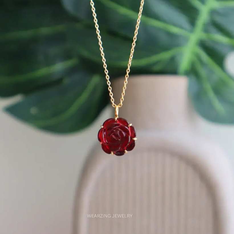 Red Rose Pendant WearZing - Crystal Jewelry Store in India