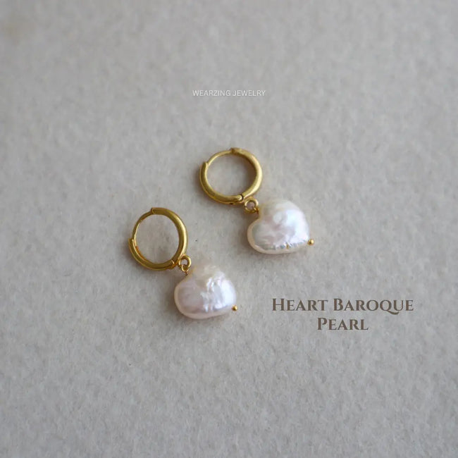 Pearl Heart Huggies WearZing - Crystal Jewelry Store in India