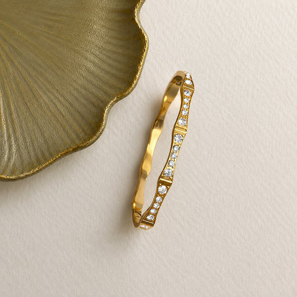 Segmented Wave Crystal Cuff WearZing - Crystal Jewelry Store in India