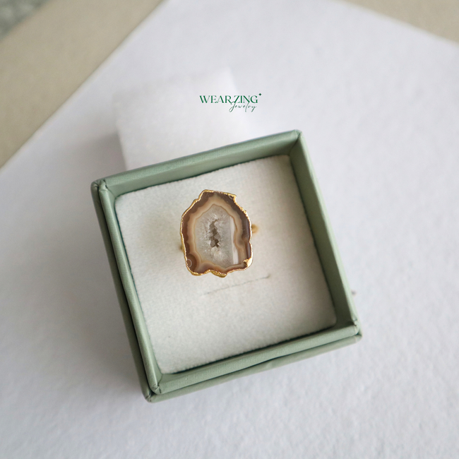 Druzy Agate Ring WearZing - Crystal Jewelry Store in India
