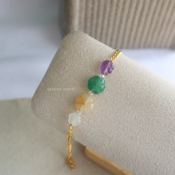 Floral Wave Chain Bracelet WearZing - Crystal Jewelry Store in India