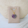 Fluorite Heart Pendant - Gold