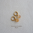 Tiny Citrine Round Huggies
