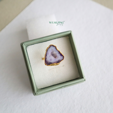Druzy Agate Ring WearZing - Crystal Jewelry Store in India