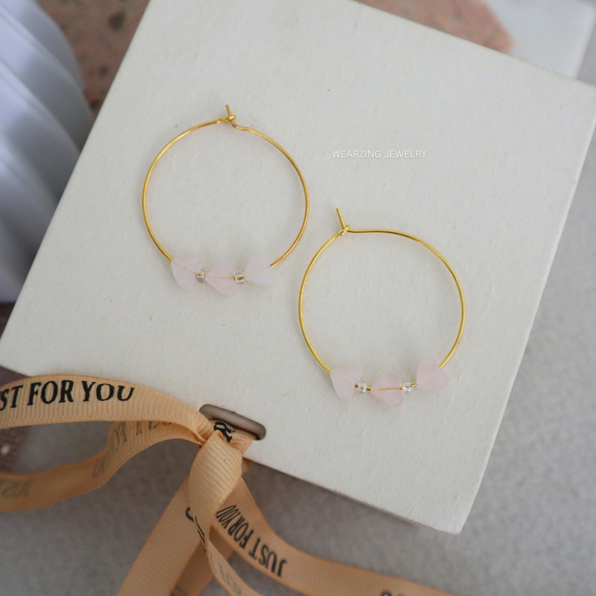 Rose Kiss Charm Hoops