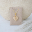 Peach Moonstone Heart Pendant - Gold