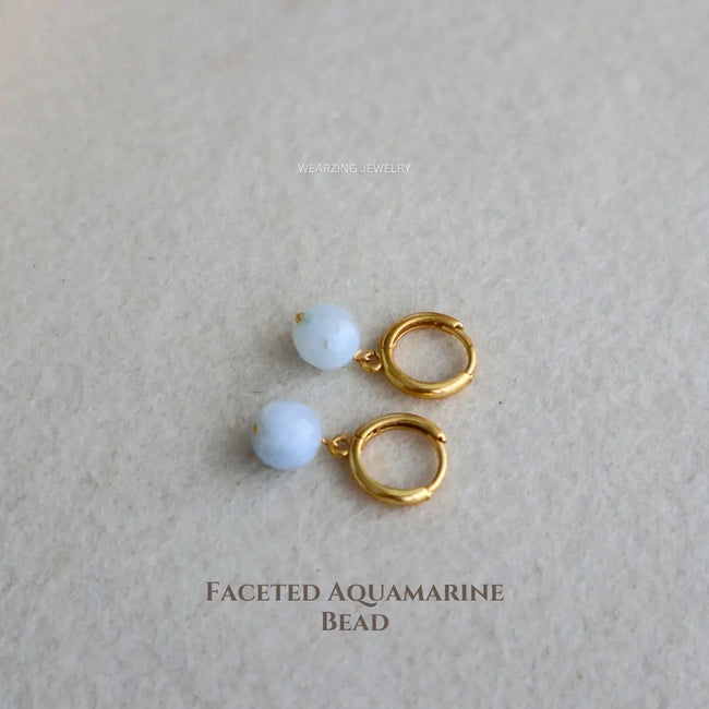 Tiny Aqua Round Huggies WearZing - Crystal Jewelry Store in India