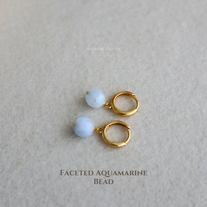 Tiny Aqua Round Huggies WearZing - Crystal Jewelry Store in India