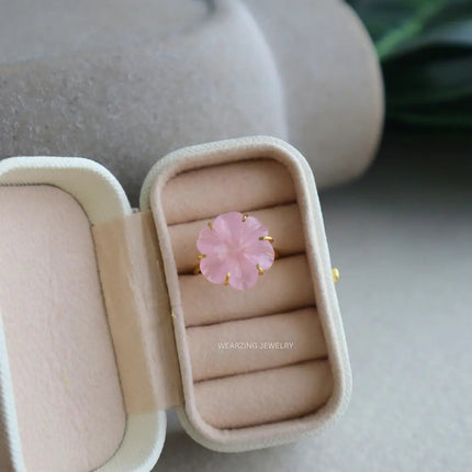Pink Daisy Flower Ring WearZing - Crystal Jewelry Store in India