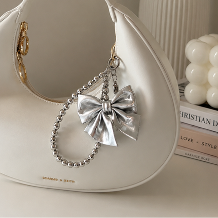 Silver Bow Bag Charm WearZing - Crystal Jewelry Store in India