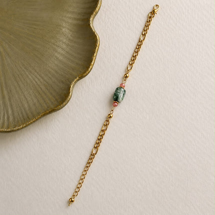 Green Marbled Bead Bracelet WearZing - Crystal Jewelry Store in India