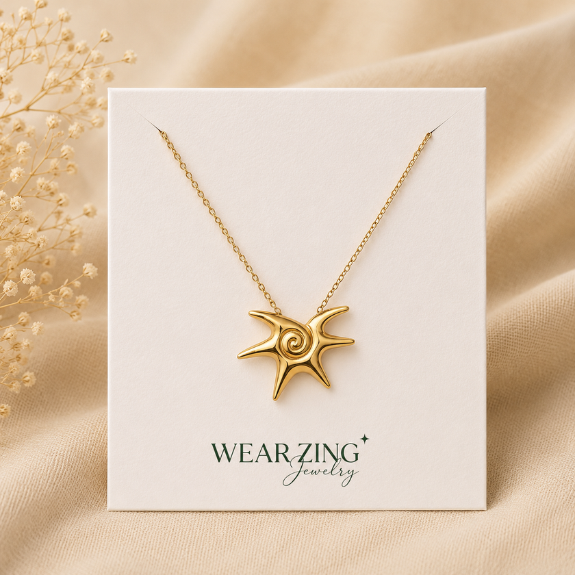 Golden Spiral Star pendant