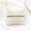 Minimal Silver Green Tennis Bracelet WearZing - Crystal Jewelry Store in India