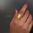 Textured Gold Cuff Ring WearZing - Crystal Jewelry Store in India