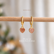 peach moonstone Mini Heart Drops WearZing - Crystal Jewelry Store in India