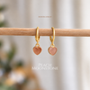 peach moonstone Mini Heart Drops WearZing - Crystal Jewelry Store in India