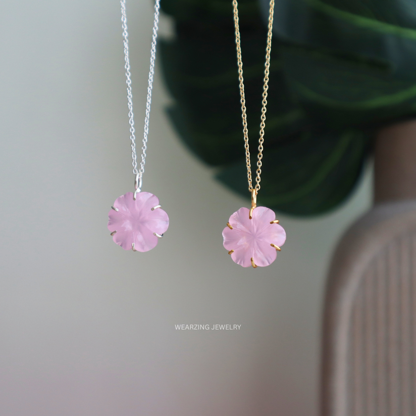 Pink Daisy Flower Pendant