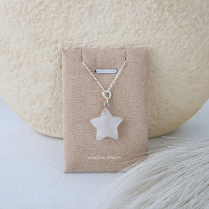 Moonstone Star Pendant - Silver
