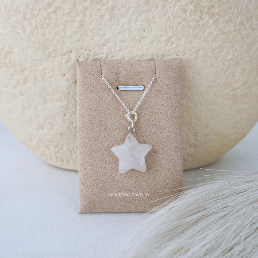 Moonstone Star Pendant - Silver