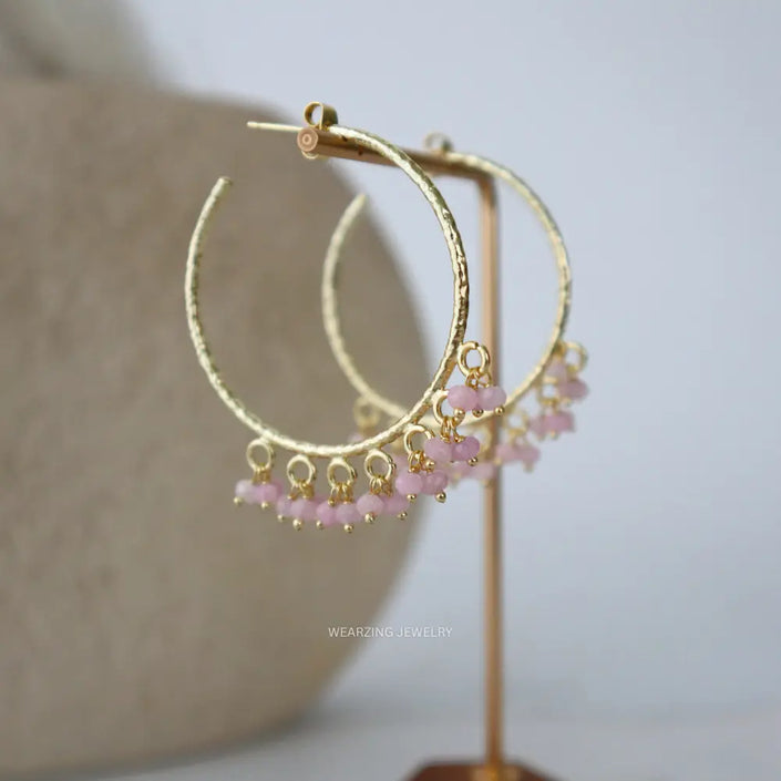 Rose Bead Mega Hoops WearZing - Crystal Jewelry Store in India