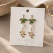 Leaf Pearl Drop Earrings WearZing - Crystal Jewelry Store in India