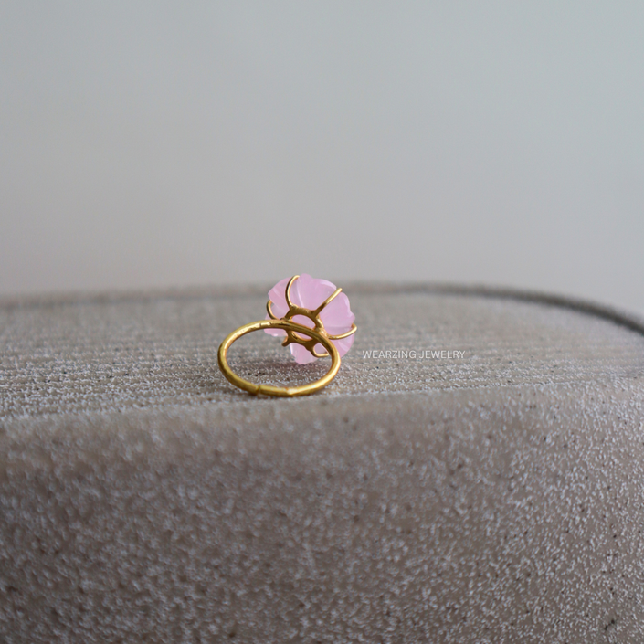 Pink Daisy Flower Ring