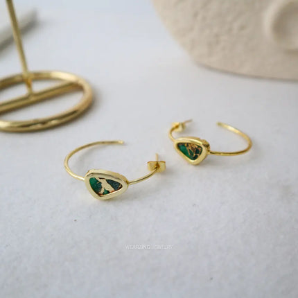 Sea Green Mohave Hoops WearZing - Crystal Jewelry Store in India