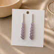 Purple Dewdrop Linear Earrings WearZing - Crystal Jewelry Store in India