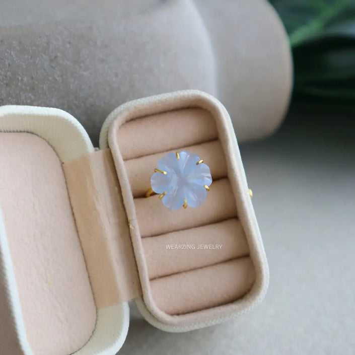 Blue Daisy Flower Ring WearZing - Crystal Jewelry Store in India