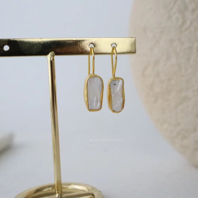 Pearl Elong Drops WearZing - Crystal Jewelry Store in India