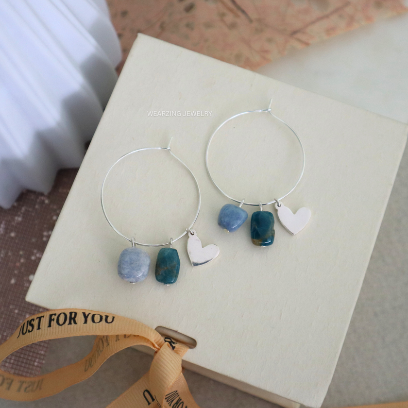 Coastal Love Charm Hoops