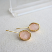 Rose Quartz Raw Drop Earrings