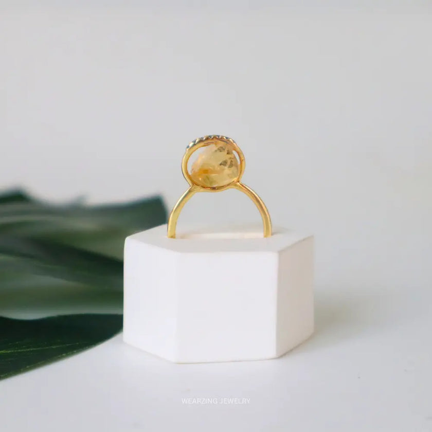 Citrine Dine Ring WearZing - Crystal Jewelry Store in India