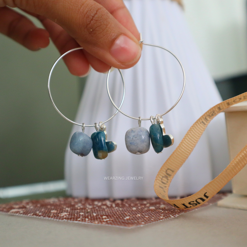 Coastal Love Charm Hoops