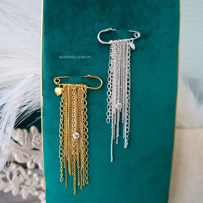 Luxe Tassel Chains Brooch WearZing - Crystal Jewelry Store in India