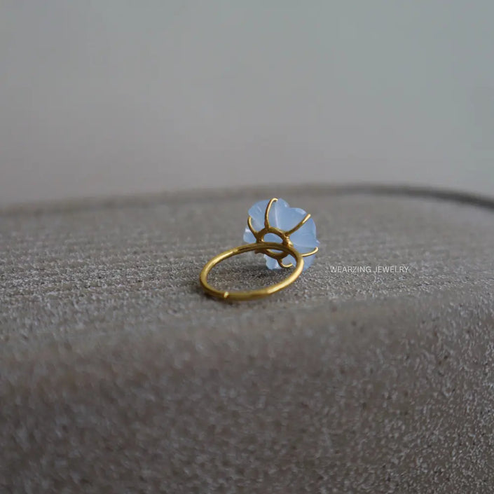 Blue Daisy Flower Ring WearZing - Crystal Jewelry Store in India