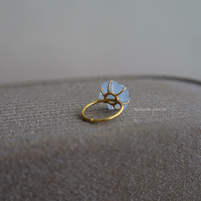 Blue Daisy Flower Ring