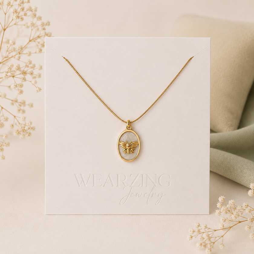 Honeybee Cameo Necklace WearZing - Crystal Jewelry Store in India