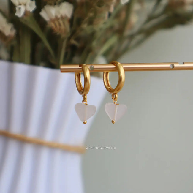 Tiny Rose Heart Huggies WearZing - Crystal Jewelry Store in India