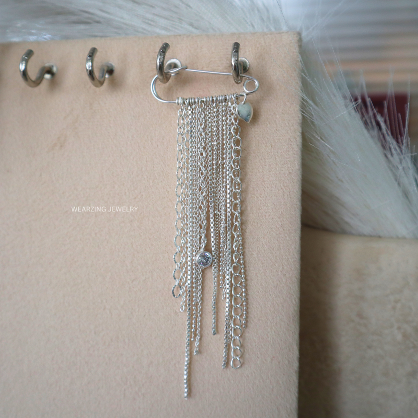Luxe Tassel Chains Brooch