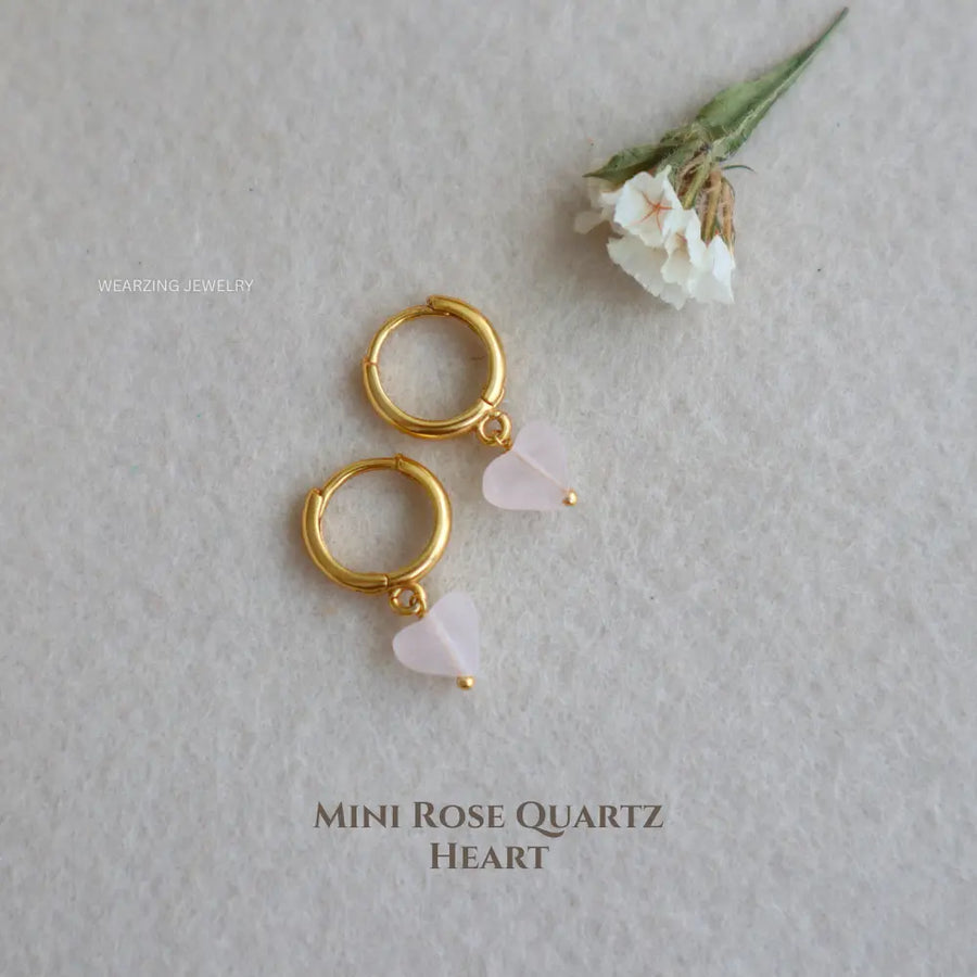 Tiny Rose Heart Huggies WearZing - Crystal Jewelry Store in India