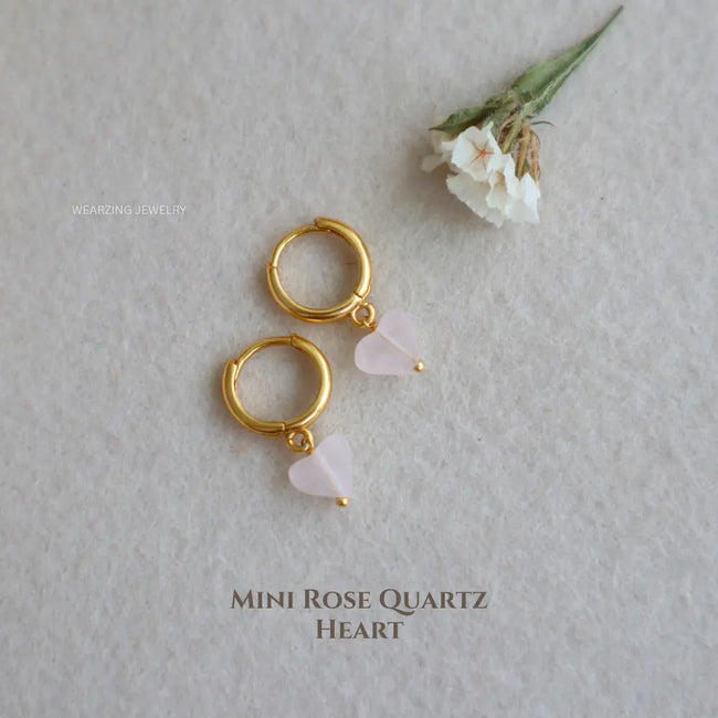 Tiny Rose Heart Huggies WearZing - Crystal Jewelry Store in India
