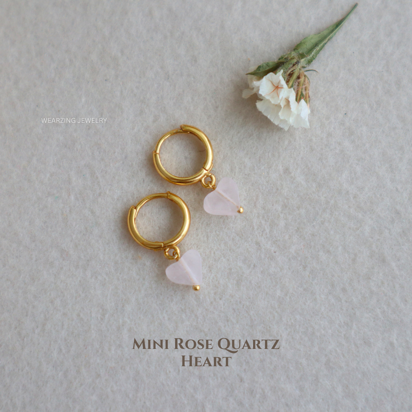 Tiny Rose Heart Huggies