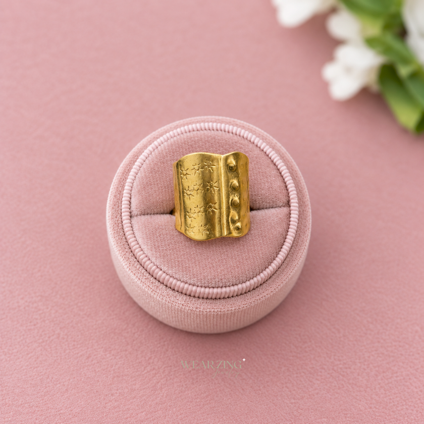 Sun & Bead Wave Ring