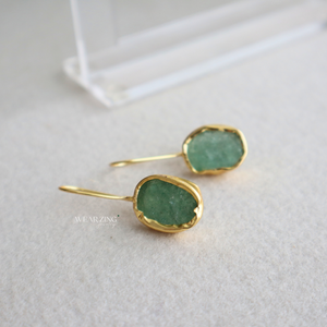 Aventurine Raw Drop Earrings