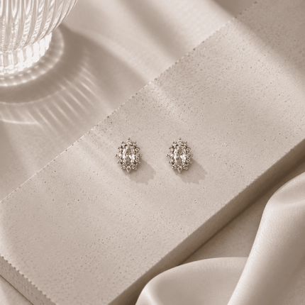Oval Halo Studs WearZing - Crystal Jewelry Store in India