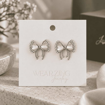 Bow Stud Earrings WearZing - Crystal Jewelry Store in India