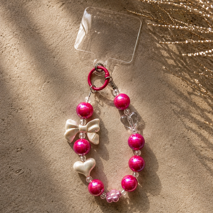 Beaded Bow Bag Charm – Hot Pink WearZing - Crystal Jewelry Store in India