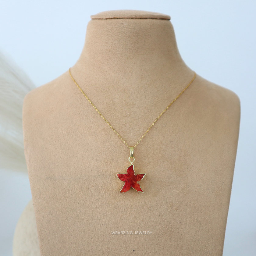 Red Starfish Pendant