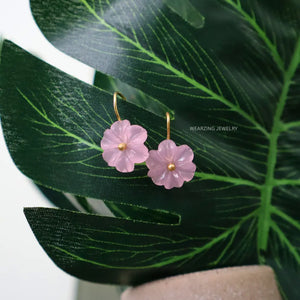 Pink Daisy Drop Earrings WearZing - Crystal Jewelry Store in India